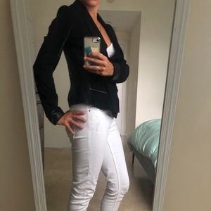 Diane von Furstenberg jacket w/ leather trims